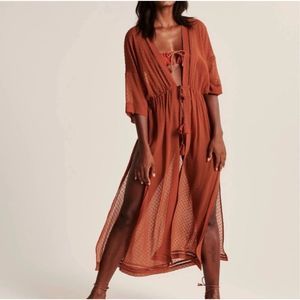 Abercrombie & Fitch Burnt Orange One Size Beach Cover Up Flowy Long